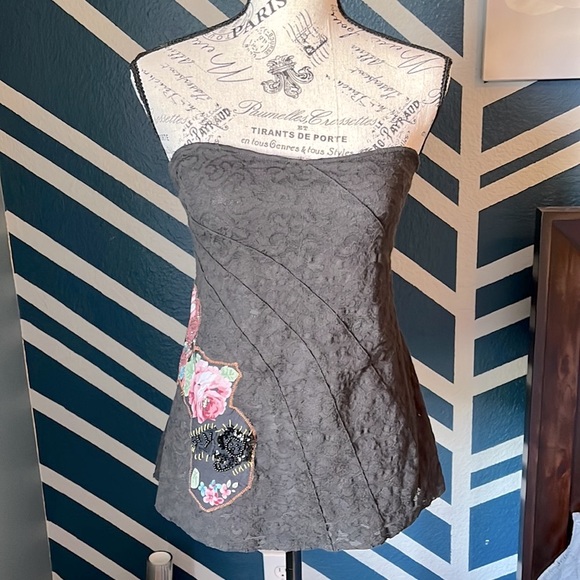 Free People Strapless Peplum Top - Picture 2 of 16